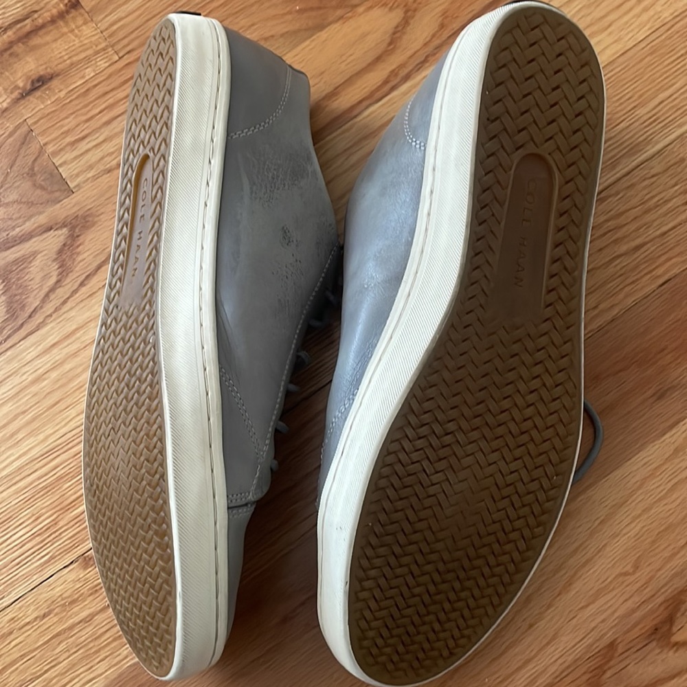 Cole Hann Grand OS grey leather sneakers, leather laces. Rubber sole 11. - Picture 6 of 8